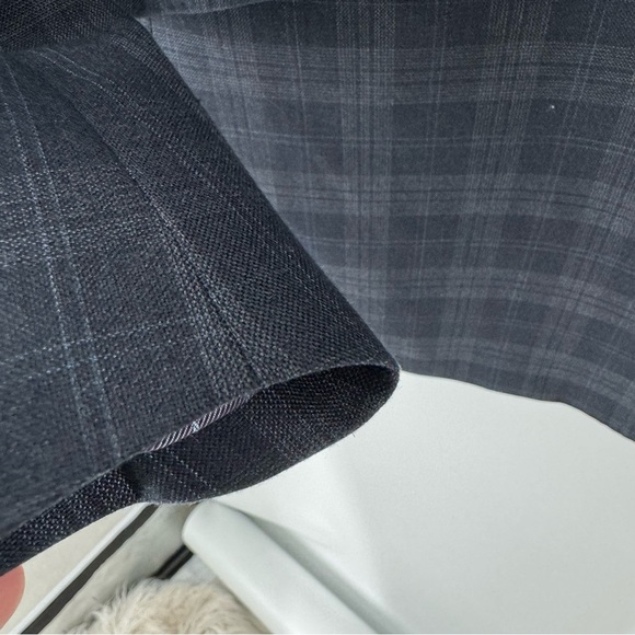 Bruun & Stengade Danish Plaid Navy Grey Men’s Blazer Jacket Size 56 - Picture 6 of 11